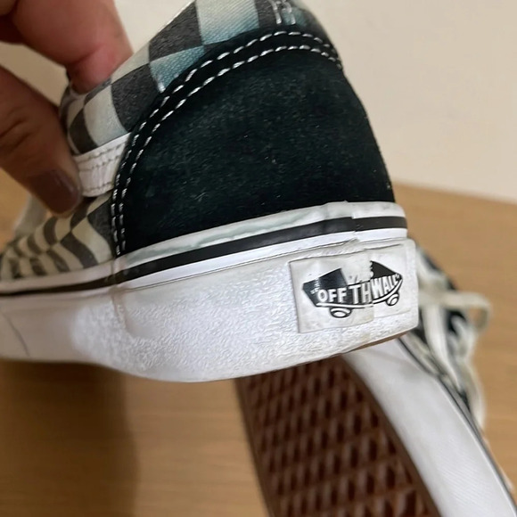 Vans Off The Wall - Old Skool Checkerboard - Suede Sneakers - Black/White sz 5 - Picture 12 of 16